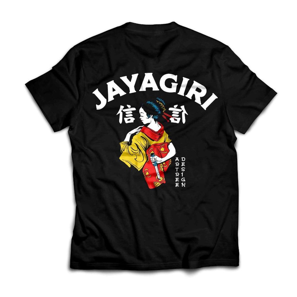 Black Geisha Jayagiri Vintage Japanese Art Unisex T-shirt Mens Womens